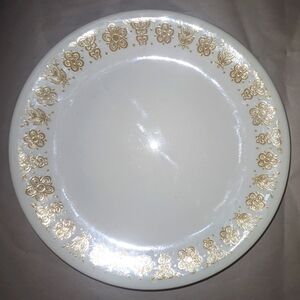 Vintage Corelle "Butterfly Gold" 10 inch Dinner Plate WHITE AND GOLD set of 4